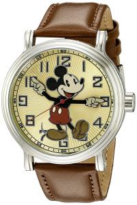 Disney Men's W002419 Mickey Mouse Analog Display Analog Quartz Brown Watch