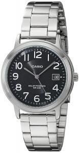 Casio Unisex MTP-S100D-1BVCF Solar Easy-To-Read Silver-Tone Watch