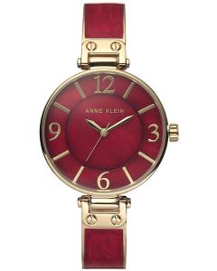 Anne Klein Women's AK/2210BMGB Gold-Tone and Burgundy Marbleized Bangle Watch