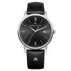 Maurice Lacroix Men's 'Eliros' Quartz Stainless Steel and Leather Casual Watch, Color:Black (Model: EL1118-SS001-310-1)