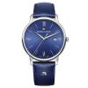 Maurice Lacroix Men's 'Eliros' Quartz Stainless Steel and Leather Casual Watch, Color:Blue (Model: EL1118-SS001-410-1)