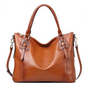 Kattee Women's Vintage Genuine Leather Tote Shoulder Bag