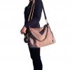 DDDH Women's PU Leather Purses 3 Ways Hobo Handbag Shoulder Tote Top Handle Handbag With Removable Straps(Pink)