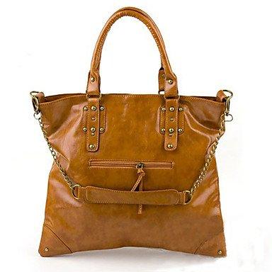 BST Trendy Woman's High Quality Brown Handbag With Brass Button by Evalent