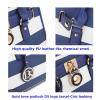 Dasein Women's Designer Padlock Striped Belted Top Handle Satchel Handbag Purse Shoulder Bag With Wallet