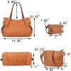 UTO Women Handbag Set 3 Pieces Bag PU Leather Tote Small Shoulder Purse Bags Wallet Strap