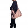 DDDH Women's PU Leather Purses 3 Ways Hobo Handbag Shoulder Tote Top Handle Handbag With Removable Straps(Pink)