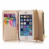 Life Sweetly Gold Premium Luxury Purse Handbag Case Wallet Leather with Metal Chain Strap for Apple iPhone 6 Plus 5.5 Inch