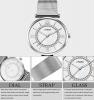 SINOBI Women Steel Mesh Watches, Crystal Bracelet Roman Numeral Watches for Women reloj de pulsera Silver