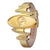 Retro Gold Leather Strap Brand Women Watch Strass Rhinestone Jewelry Quartz Wrist Watches