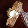 YISUYA Women’s Heart Shape Bling Rhinestone Quartz Analog Wrist Watch Golden Crystal Bracelet Watches with Gift Box