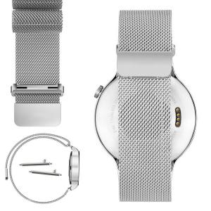 22mm Magnetic Milanese Loop Stainless Steel Magnet Lock Band For ASUS Zenwatch 2 WI501Q, Pebble time, Time Steel, Samsung Gear 2, Neo, Live, LG G Watch, Urbane R (Silver)