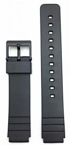 16mm Black Rubber Watch Band -- Comfortable and Durable PVC Material