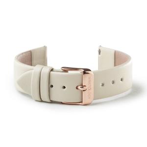 WRISTOLOGY 18mm Womens Beige Off White Rose Gold Buckle Leather Easy Change Strap Band