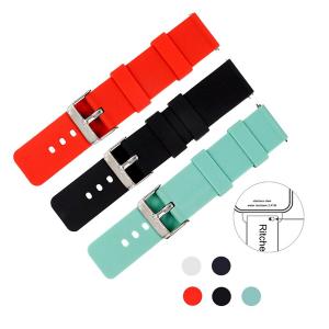Ritche Quick Release Silicone Watch Band 18mm 20mm 22mm Strap for Huawei Watch,Samsung Gear 3,pebble 2,Withings Activite