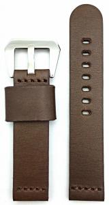 20mm Dark Brown, Panerai Style, Smooth Leather Watch Band
