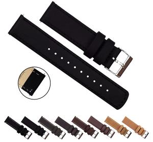 BARTON Quick Release - Top Grain Leather Watch Band - Choice of Color & Width (18mm, 20mm or 22mm)