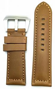 26mm Brown, Panerai Style, Smooth Leather Watch Band