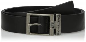 Armani Exchange Men's Logo Buckle Leather Belt