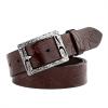 JASGOOD Women's Western Fashion Belts with Embossed Leather and Engraved Hollow Buckle