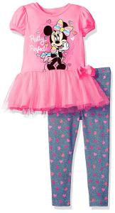 Disney Girls' Minnie Mouse Legging Set with Tulle Fashion Top