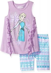 Disney Girls' 2 Piece Frozen Bike Short Set