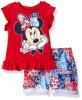 Disney Girls' Minnie Mouse Woven Short Set
