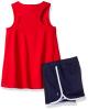 Nautica Girls' Graphic Tee Tank Top and Fashion Short Set