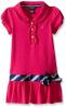 Nautica Girls' Pique Polo Dress with Gold Buttons