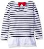 Nautica Girls' Striped Knit Top with Bow and Fashion Leggings Set
