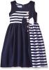 Bonnie Jean Girls Nautical Asymetrical Stripe Dress