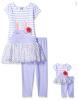 Dollie & Me Girls' Bunny Tutu Dress with Legging and Matching Doll Outfit