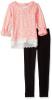 Kensie Girls' Sweater with Lace Trim Hem and Legging