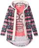Self Esteem Little Girls' Duster with Sherpa Trim and Screen Print Tee