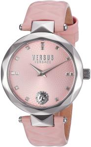 Versus by Versace Women's 'COVENT GARDEN' Quartz Stainless Steel and Leather Casual Watch, Color:Pink (Model: SCD020016)