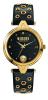 Versus by Versace Women's 'V eyelets' Quartz Stainless Steel and Leather Casual Watch, Color:Black (Model: SCI030016)