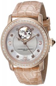 Frederique Constant Women's FC310HBAD2PD4 Heart Beat Analog Display Swiss Automatic Beige Watch