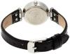 Anne Klein Women's 109443BKBK Silver-Tone Black Dial and Black Leather Strap Watch