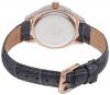 August Steiner Women's AS8188GY Rose Gold Crystal Accented Quartz Watch with White Mother of Pearl Dial and Gray Embossed Leather Bracelet
