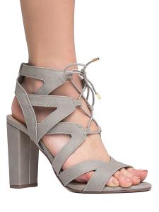 Lace Up Cutout Open Toe High Heel Sandal - Dress Wedding Shoe - Sexy Comfortable Pump - Divine by J Adams