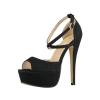 ZriEy Women Sandals 14CM / 5.5 inches High-heeled Peep Toe Platform Party Sandals for Wedding Working shoes Double Color