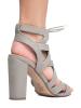 Lace Up Cutout Open Toe High Heel Sandal - Dress Wedding Shoe - Sexy Comfortable Pump - Divine by J Adams