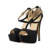 ZriEy Women Sandals 14CM / 5.5 inches High-heeled Peep Toe Platform Party Sandals for Wedding Working shoes Double Color