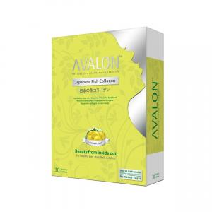 Avalon™ Japanese Fish Collagen with Vitamin C and 1.5 Billion Probiotics • Premium • Halal & GMP Certified • Lemon Flavor • 30 Sachets
