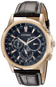 Citizen Eco-Drive Men's BU2023-04E Calendrier Gold-Tone Watch with Leather Band