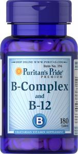 Puritan's Pride Vitamin B-Complex And Vitamin B-12-180 Tablets