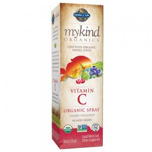Garden of Life mykind Organic Vitamin C with Amla - Whole Food Supplement for Skin Health, Cherry Tangerine Spray, 2oz Liquid