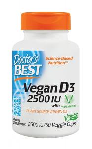 Doctor's Best Best Vegan D3 Vegetarian Capsules, 60 Count