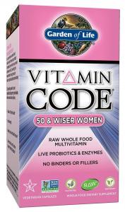 Garden of Life Vegetarian Multivitamin Supplement for Women - Vitamin Code 50 & Wiser Women's Raw Whole Food Vitamin with Probiotics, 240 Capsules