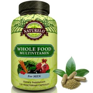 NATURELO Whole Food Multivitamin for Men - #1 Ranked - with Natural Vitamins, Minerals, Antioxidants, Organic Extracts - Vegan & Vegetarian - Best for Energy, Brain, Heart & Eye Health - 120 Capsules
